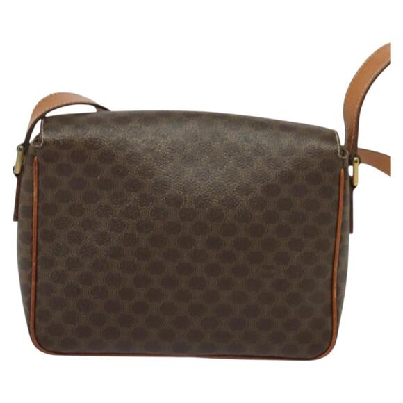 CELINE Macadam Canvas Shoulder Bag Pvc Brown Gold - Picture 3 of 12